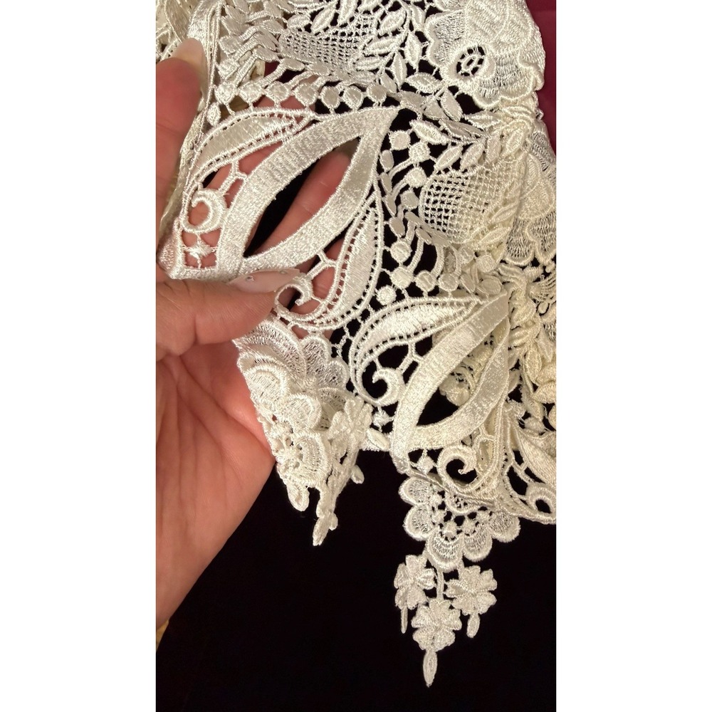 VTG Jessica Scott McClintock Dress Sz 6 Lace Wine Velvet Dark Academia Prom - Picture 7 of 12